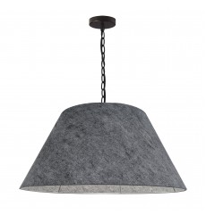  1LT Brynn Large Pendant, GRY Felt Shade, Black-(BRY-L-BK-500)-Dainolite