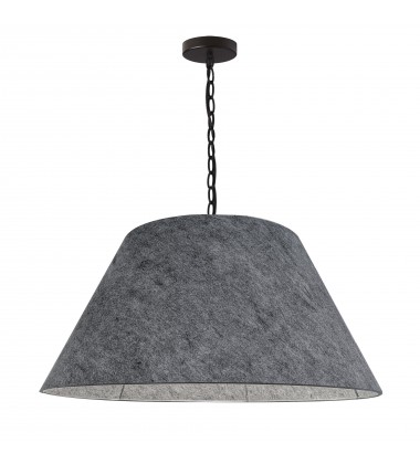  1LT Brynn Large Pendant, GRY Felt Shade, Black-(BRY-L-BK-500)-Dainolite
