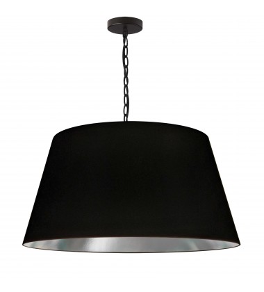  1LT Brynn Large Pendant, BLK/SV Shade, Black-(BRY-L-BK-697)-Dainolite