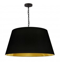  1LT Brynn Large Pendant, Blk/Gld Shade, Black-(BRY-L-BK-698)-Dainolite