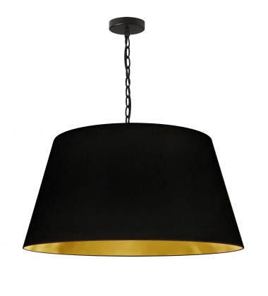  1LT Brynn Large Pendant, Blk/Gld Shade, Black-(BRY-L-BK-698)-Dainolite