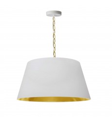  1LT Brynn Medium Pendant, WHT/GLD Shade, AGB-(BRY-M-AGB-692)-Dainolite