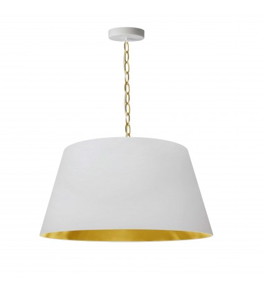  1LT Brynn Medium Pendant, WHT/GLD Shade, AGB-(BRY-M-AGB-692)-Dainolite