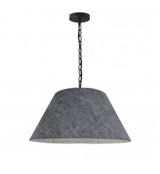  1LT Brynn Medium Pendant, GRY Felt Shade, Black-(BRY-M-BK-500)-Dainolite