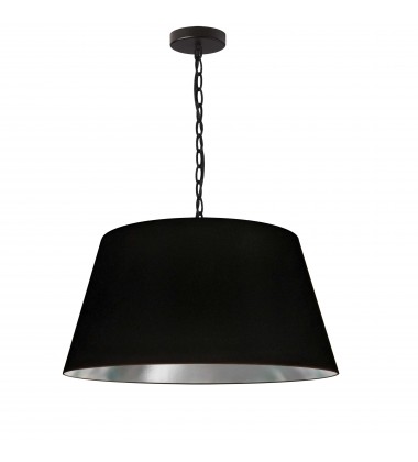  1LT Brynn Medium Pendant, BLK/SV Shade, Black-(BRY-M-BK-697)-Dainolite