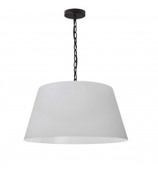  1LT Brynn Medium Pendant, JTone WHT Shade, Black-(BRY-M-BK-790)-Dainolite