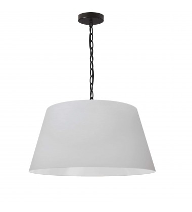  1LT Brynn Medium Pendant, JTone WHT Shade, Black-(BRY-M-BK-790)-Dainolite