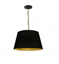  1LT Brynn Small Pendant, BLK/Gld Shade, AGB-(BRY-S-AGB-698)-Dainolite