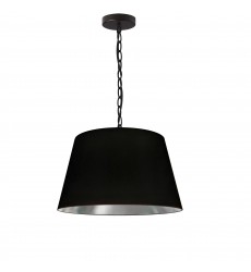  1LT Brynn Small Pendant, BLK/SV Shade, Black-(BRY-S-BK-697)-Dainolite
