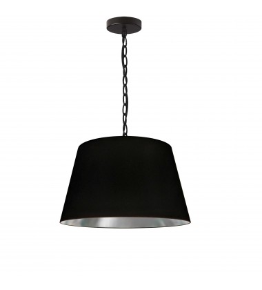  1LT Brynn Small Pendant, BLK/SV Shade, Black-(BRY-S-BK-697)-Dainolite