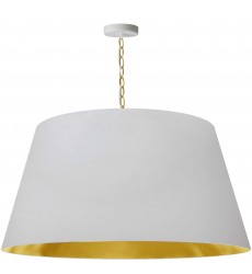  1LT Brynn X-Large Pendant, WHT/GLD Shade, AGB-(BRY-XL-AGB-692)-Dainolite