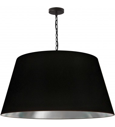  1LT Brynn X-Large Pendant, BLK/SV Shade, Black-(BRY-XL-BK-697)-Dainolite
