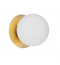  1LT Halogen Wall Sconce, AGB w/ White Glass-(BUR-51W-AGB-WH)-Dainolite