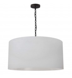  1LT Braxton Large Pendant, WHT Shade, BLK-(BXN-L-BK-790)-Dainolite