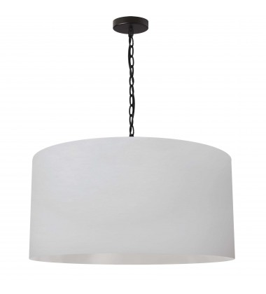  1LT Braxton Large Pendant, WHT Shade, BLK-(BXN-L-BK-790)-Dainolite