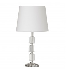  1LT Table Lamp 3 Crystal Column w/Wht Shd-(C11T-PC)-Dainolite