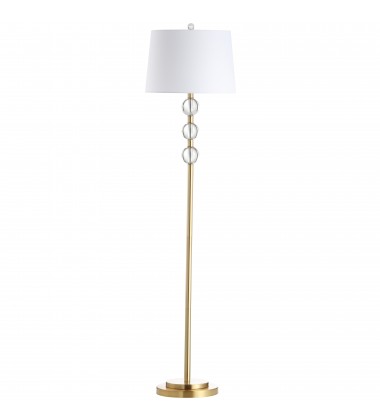 1LT Crystal Floor Lamp, AGB w/ White Shade-(C182F-AGB)-Dainolite