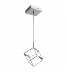 2LT Pendant, Cube Frame, Polished Chrome-(CBE-52P-PC)-Dainolite  2LT Pendant, Cube Frame, Polished Chrome-(CBE-52P-PC)-Dainolite
