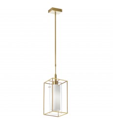  1LT Pendant, Rect AGB Metal Frame w/ FR/CLR Glass-(CBE-61P-AGB)-Dainolite