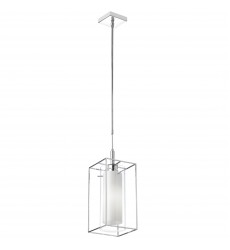 1LT Pendant, Rectangular Metal Frame w/Frosted Gls-(CBE-61P-PC)-Dainolite  1LT Pendant, Rectangular Metal Frame w/Frosted Gls-(CBE-61P-PC)-Dainolite