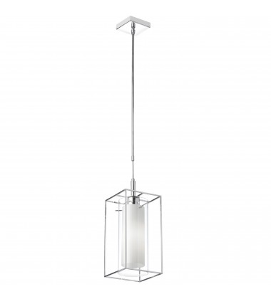  1LT Pendant, Rectangular Metal Frame w/Frosted Gls-(CBE-61P-PC)-Dainolite