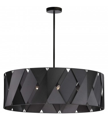 4LT Incandescent Chandelier, MB w/ BK Ribbon-(CDO2-304C-MB-BK)-Dainolite  4LT Incandescent Chandelier, MB w/ BK Ribbon-(CDO2-304C-MB-BK)-Dainolite