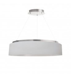 34W Chandelier, SV w/ WH Shade-(CIR-2634C-SV-790)-Dainolite 34W Chandelier, SV w/ WH Shade-(CIR-2634C-SV-790)-Dainolite