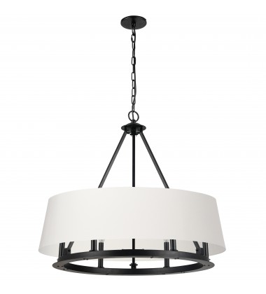 6LT Incandescent Chandelier, MB w/ WH Shades-(CLB-296C-MB-790)-Dainolite