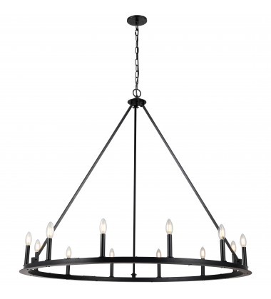  12LT Incandescent Chandelier, MB-(CLB-4812C-MB)-Dainolite