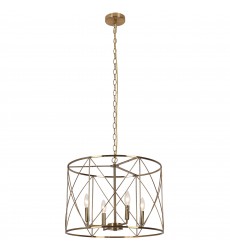 4LT Incandescent Chandelier, AGB-(CLH-204C-AGB)-Dainolite  4LT Incandescent Chandelier, AGB-(CLH-204C-AGB)-Dainolite