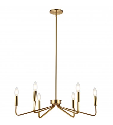  6LT Incandescent Chandelier, AGB-(CLN-266C-AGB)-Dainolite
