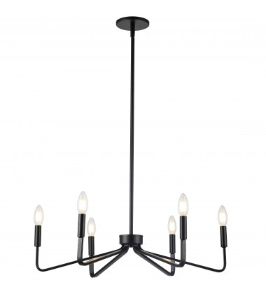 6LT Incandescent Chandelier, MB-(CLN-266C-MB)-Dainolite  6LT Incandescent Chandelier, MB-(CLN-266C-MB)-Dainolite