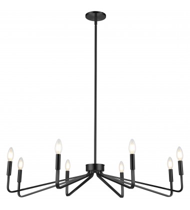 8LT Incandescent Chandelier, MB-(CLN-388C-MB)-Dainolite  8LT Incandescent Chandelier, MB-(CLN-388C-MB)-Dainolite