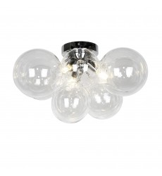 3LT Flush Mount, PC w/ Clear Glass-(CMT-143FH-CLR-PC)-Dainolite  3LT Flush Mount, PC w/ Clear Glass-(CMT-143FH-CLR-PC)-Dainolite