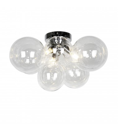 3LT Flush Mount, PC w/ Clear Glass-(CMT-143FH-CLR-PC)-Dainolite  3LT Flush Mount, PC w/ Clear Glass-(CMT-143FH-CLR-PC)-Dainolite