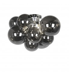 3LT Flush Mount, PC w/ Smoked Glass-(CMT-143FH-SM-PC)-Dainolite  3LT Flush Mount, PC w/ Smoked Glass-(CMT-143FH-SM-PC)-Dainolite
