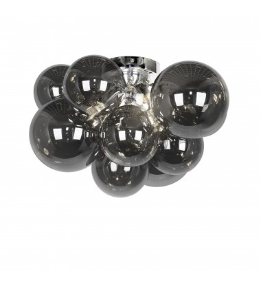 3LT Flush Mount, PC w/ Smoked Glass-(CMT-143FH-SM-PC)-Dainolite  3LT Flush Mount, PC w/ Smoked Glass-(CMT-143FH-SM-PC)-Dainolite