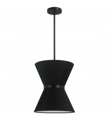  1LT Incandescent Pendant, MB w/ BK Shade-(CTN-121P-MB-797)-Dainolite