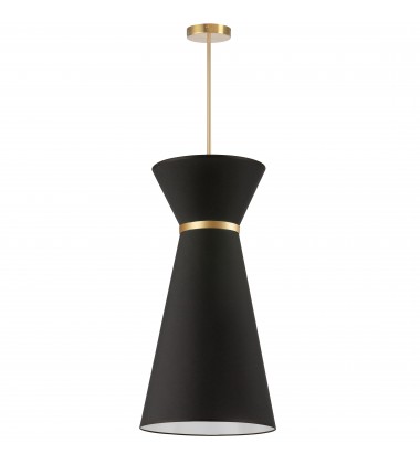  1LT Incandescent Pendant, AGB w/ Fabric Shade-(CTN-141P-AGB-797)-Dainolite
