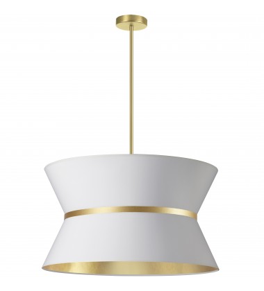  4LT Incand Chandelier, AGB w/ GLD ring, WH/GLD SH-(CTN-244C-AGB-692)-Dainolite