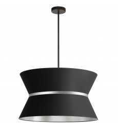  4LT Incan Chandelier, MB w/ SLV ring, BK/SLV Shade-(CTN-244C-MB-697)-Dainolite