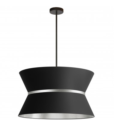  4LT Incan Chandelier, MB w/ SLV ring, BK/SLV Shade-(CTN-244C-MB-697)-Dainolite