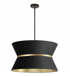 4LT Incan Chandelier, MB w/ GLD ring, BK/GLD Shade-(CTN-244C-MB-698)-Dainolite
