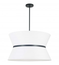 4LT Incandescent Chandelier, MB w/ WH Shade-(CTN-244C-MB-790)-Dainolite  4LT Incandescent Chandelier, MB w/ WH Shade-(CTN-244C-MB-790)-Dainolite