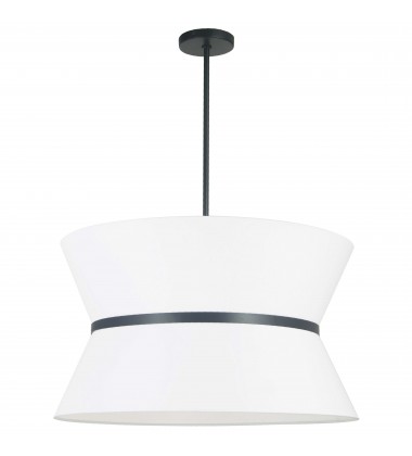 4LT Incandescent Chandelier, MB w/ WH Shade-(CTN-244C-MB-790)-Dainolite  4LT Incandescent Chandelier, MB w/ WH Shade-(CTN-244C-MB-790)-Dainolite