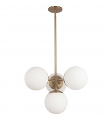  4LT Halogen Pendant, AGB w/ WH Opal Glass-(DAY-214P-AGB)-Dainolite