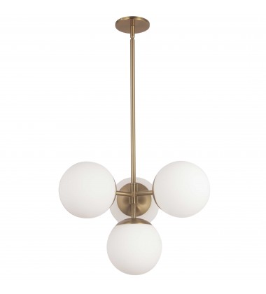  4LT Halogen Pendant, AGB w/ WH Opal Glass-(DAY-214P-AGB)-Dainolite