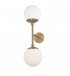  2LT Wall Sconce, AGB w/ WH Opal Glass-(DAY-232W-AGB)-Dainolite