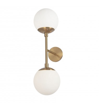  2LT Wall Sconce, AGB w/ WH Opal Glass-(DAY-232W-AGB)-Dainolite