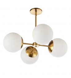  4LT Chandelier, AGB w/ WH Opal Glass-(DAY-244C-AGB)-Dainolite